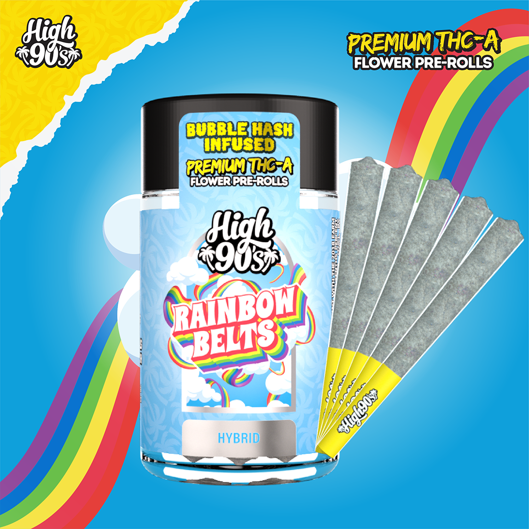 Rainbow Belts – 0.5g High Fives Bubble Hash Infused Pre-Rolls 5 Pack 2.5g
